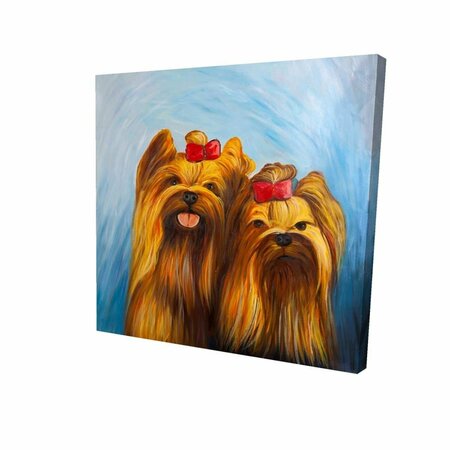 BEGIN HOME DECOR 12 x 12 in. Two Smiling Dogs with Bow Tie-Print on Canvas 2080-1212-AN146